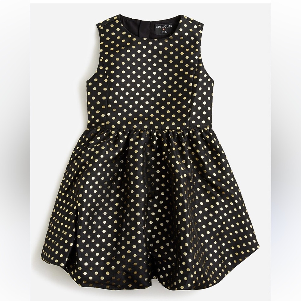 Crewcuts Girls' bubble-skirt dress in metallic jacquard